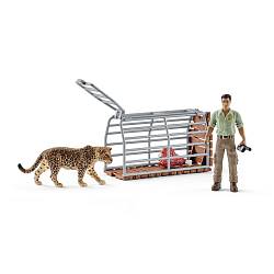 Игровой набор - Рейнджер и ловушка для диких животных (Schleich, 42427k) - миниатюра